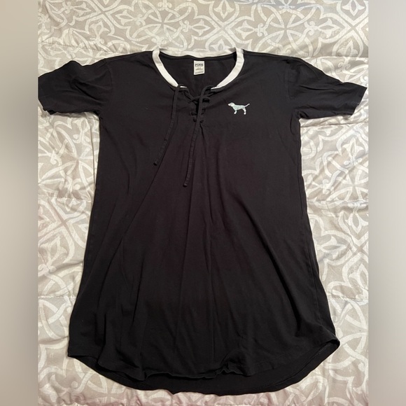PINK Victoria Secret ladies black sleep shirt - Picture 1 of 3